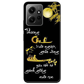 Ốp lưng cho Redmi Note 11 4G - Redmi Note 12 - Redmi Note 12 Pro - Redmi Note 12 Pro 5G - Thư Pháp Cha Mẹ Vàng - Hàng Chính Hãng