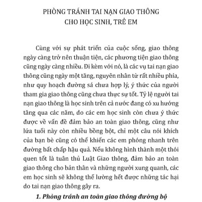 Phòng Tránh Tai Nạn Cho Trẻ Em, Học Sinh - Vietnambook