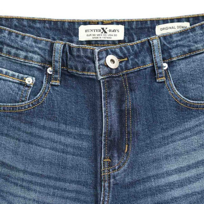 Quần Short Jeans Nam Cao Cấp HUNTER X-RAYS Form Slimfit Thun Màu Xanh S58