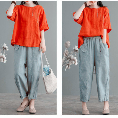 Áo kiểu nữ form rộng fullsize M đến 2XL, áo đũi nữ thêu hoa họa tiết dễ mix đồ Haint Boutique ALe17