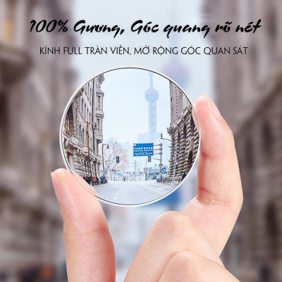 Gương Cầu Lồi ô tô cao cấp dododios gắn kính chiếu hậu, không viền, xóa điểm mù - Hàng Chính Hãng