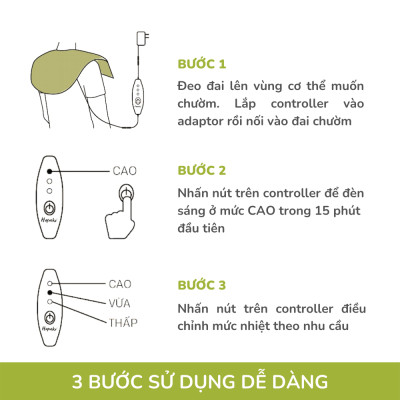 Combo Đai Chườm Nóng Giảm Đau Lưng Hông Dùng Điện & Tấm thảo dược thay thế - Hapaku