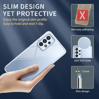 Ốp lưng silicon dẻo trong suốt mỏng 0.6mm cho Samsung Galaxy A13 hiệu Ultra Thin độ trong tuyệt đối chống trầy xước - Hàng nhập khẩu