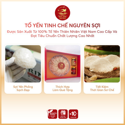 Tổ yến Tinh chế sợi 50 gram Yến Việt Tinh Hoa  - Hàng chính hãng