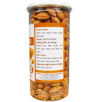 Hạnh Nhân Rang Bơ Hàng Nhập Khẩu Cao Cấp Thương Hiệu SK FOOD - Hũ 450G