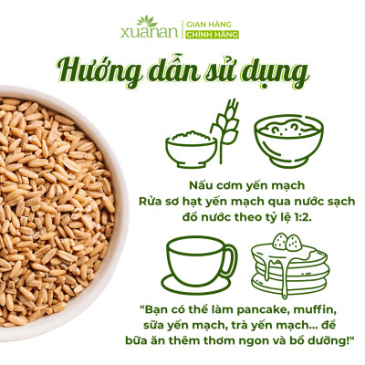 Hạt Yến Mạch Nguyên Cám Úc Xuân An [ko đường] Túi 5Kg (100% Australian Wholegrain Oats) (Giảm 30%)