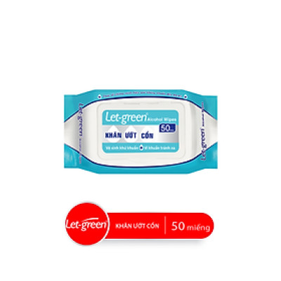 Combo Khăn Ướt Cồn LET-GREEN 50 Miếng/Bao