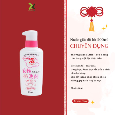 Nước giặt dành cho phụ nữ Elmie dạng bọt - Chai 200ml