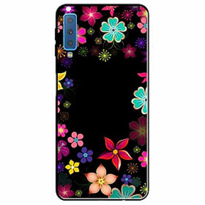 Ốp lưng dành cho Samsung A7 2018 mẫu Hoa Đủ Sắc Nền Đen