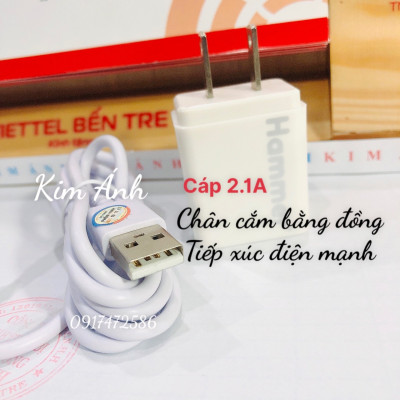  Bộ sạc Ham mer Dòng Điện 2.1A, chuôi Micro - Hàng chính hãng bảo hành 12 tháng