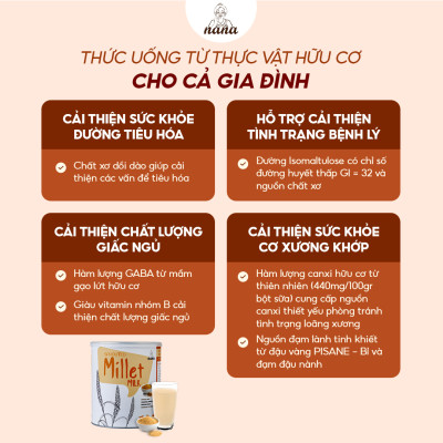 Thùng 12 Hộp Sữa Hạt Từ Gạo Lứt Hữu Cơ Nảy Mầm Millet 700g Vị Gạo Tự Nhiên Nhập Khẩu Malaysia Cho Trẻ Từ 3 Tuổi & Cả Gia Đình