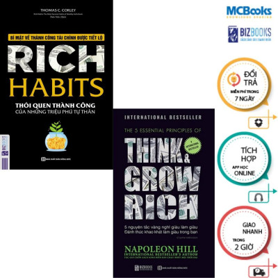 Sách - 5 Nguyên Tắc Vàng Nghĩ Giàu Làm Giàu + Rich Habits - Thói Quen Thành Công Của Những Triệu Phú Tự Thân - MCBooks