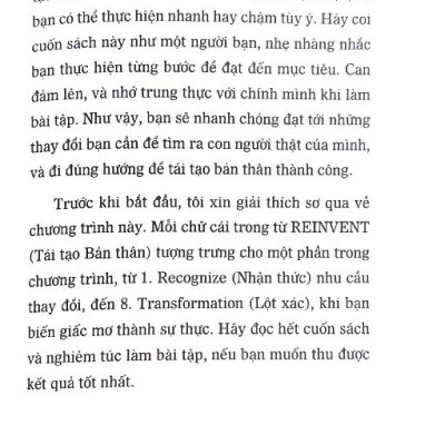 Tái Tạo bản Thân Hồi Sinh Cuộc Đời