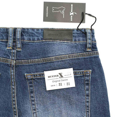 Quần Short Jeans Nam Cao Cấp HUNTER X-RAYS Form Slimfit Thun Màu Xanh S58