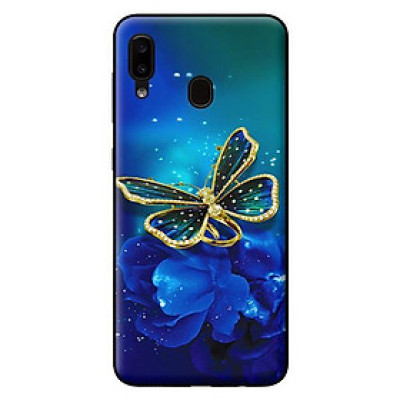 Ốp lưng in cho Samsung Galaxy A20 mẫu Bướm Xanh - Hàng chính hãng