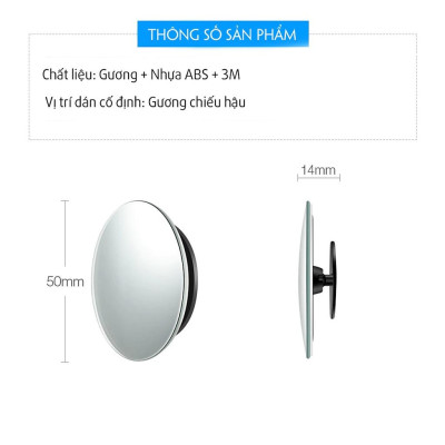 Gương cầu lồi mở rộng góc nhìn, chống điểm mù cho xe hơi Full View - Chính hãng miDoctor
