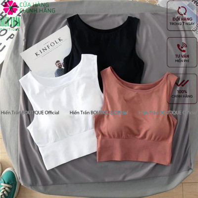 Áo bra học sinh, áo croptop Hiền Trần BOUTIQUE sát nách ba lỗ thun không tay kiểu ôm body tank top vải cotton co giãn tốt