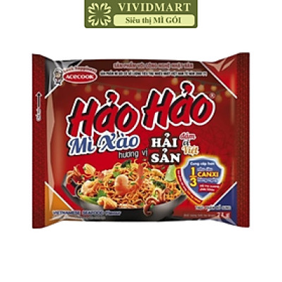 ACECOOK - Mì Hảo Hảo hương vị mì xào hải sản, Mì ăn liền Hảo Hảo mì xào hải sản, Mì xào Hảo Hảo hải sản (71g/ gói)