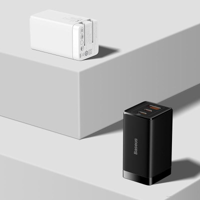 Bộ sạc nhanh Baseus GaN3 Pro Quick Charger 65W (Type Cx2 + USB , PD3.0/ PPS/ QC4.0/ SCP/ FCP Multi Quick Charge Protocol, GaN2 Technology) hàng chính hãng