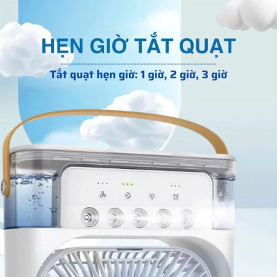 Quạt Điều Hòa Mini Để Bàn Có Khay Nước & Đá – Mát Sâu, Tiết Kiệm Điện, Có Đèn 7 Màu