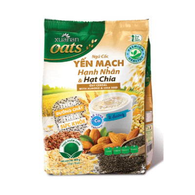Combo 3 túi: Ngũ Cốc Óc Chó Mè Đen+Gạo Lức Huyết Rồng+Yến Mạch Hạnh Nhân[ít đường 400gr](Tặng Kèm 2 Túi Yến Mạch 150G)