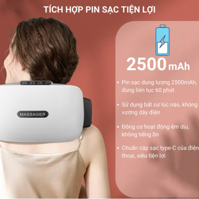 Đai Massage Bụng Hỗ Trợ tan Mỡ Bụng, Xoa Bóp Cùng Lúc Làm Nóng, Mát Xa Cổ Vai Lưng Đùi  Megou TY-308 BH 1 Năm - Podi92