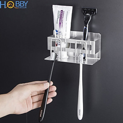 Kệ đựng bàn chải đánh răng 2 ngăn inox 304 Hobby home decor CD3M