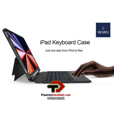 Ốp Lưng/BaoDa Bàn Phím Dành Cho iPad Pro 11 2021 M1 Có Đèn Led Phím, Trackpad Mượt, Có Thể Tháo Rời Bàn Phím WIWU Mag Touch - Hàng Chính Hãng