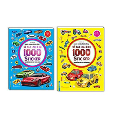 Sách - Bách Khoa Toàn Thư Về Các Loại Ô Tô - 1000 Miếng Dán Hình Thông Minh - Siêu Xe + Ô Tô Thể Thao - Combo 2 Cuốn - Minh Thắng