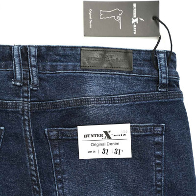 Quần Short Jeans Nam Rách Cao Cấp HUNTER X-RAYS Form Slimfit Thun Màu Xanh S56
