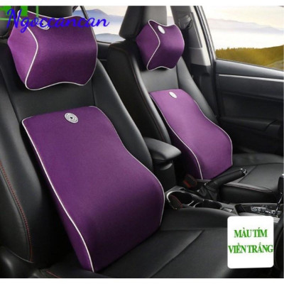 Bộ Gối Tựa Đầu Và Tựa Lưng Cao Su Non Cao Cấp Dành Cho Ô Tô Xe Hơi