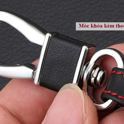 Bao da Chìa Khóa ô tô kèm móc khóa xe Kia Morning, Soluto, Carens, Forte Mẫu Chìa Thông Minh loại 3 nút