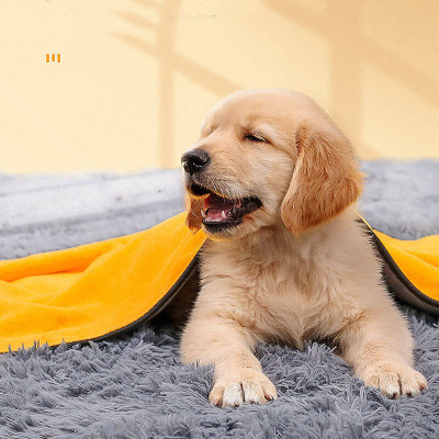 Giao màu ngẫu nhiên - Khăn tắm cho Chó Mèo bằng vải Microfiber cao cấp dày dặn thấm nước nhanh