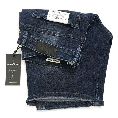 Quần Short Jeans Nam Rách Cao Cấp HUNTER X-RAYS Form Slimfit Thun Màu Xanh S56