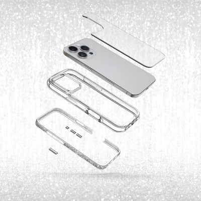 Ốp Lưng LAUT Aero Sparkle Cho iPhone 16 Pro/ 16 Pro Max Có Sạc Không Dây Thiết Kế Trong Suốt Như Pha Lê Hàng Chính Hãng