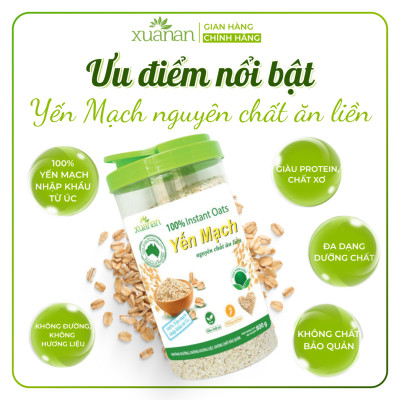 Combo 11 Hộp Yến Mạch Nguyên Chất Ăn Liền Xuân An [ko đường] Hộp 800G (Tặng Kèm 11 Túi Ngũ cốc Gạo Lức Huyết Rồng 200G)