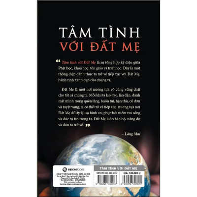 ​Tâm Tình Với Đất Mẹ (Tái Bản) - Thiền sư Thích Nhất Hạnh đã mang đến một cái nhìn đặc biệt về môi trường và trách nhiệm của con người đối với trái đất