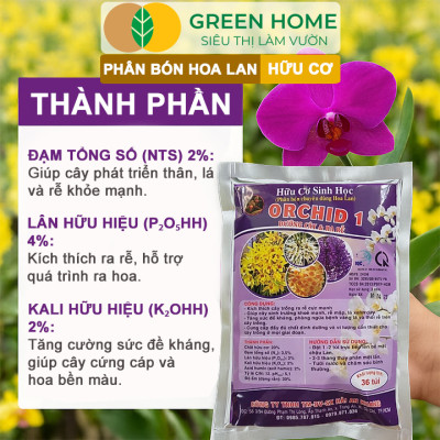 Phân Bón Lan Greenhome, Bao 36 Túi Lưới, Tan Chậm, Không Mùi Hôi, Dưỡng Lan Ra Rễ, Xanh Tốt, Dùng Tốt Cho Sen Đá, Kiểng