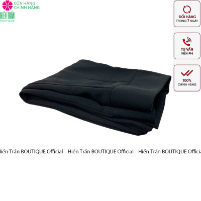 Quần ống rộng Hiền Trần BOUTIQUE lưng cạp cao 2 cúc baggy vải nữ dài suông loe culottes màu đen