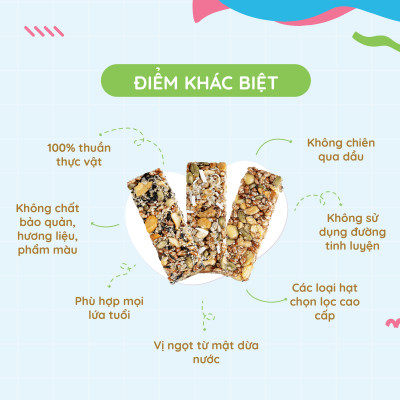 Thanh hạt dinh dưỡng Freshie Hạt sen & Đậu xanh gạo lứt ngũ cốc thuần chay cung cấp năng lượng 150gr TÂM MINH FOODS