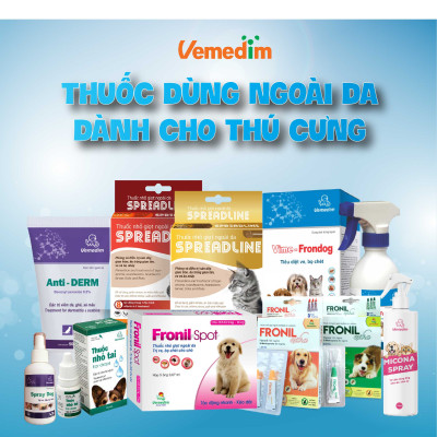 Vemedim Skin care sữa tắm chó mèo giúp giảm ngứa, giảm mùi hôi, phòng viêm da, da sần sùi, chai 120ml/chai 300ml