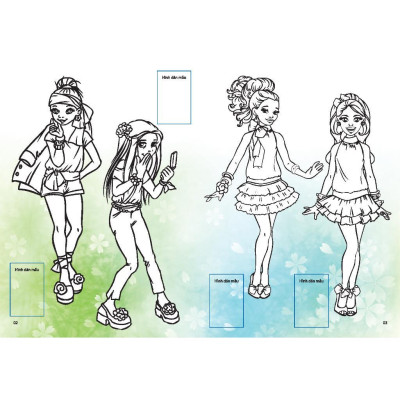 Sách - Dán Hình & Tô Màu Sticker Girl Fashion Nhà Thiết Kế Tài Ba - Tập 1 - Minh Thắng