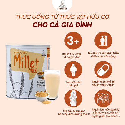 Thùng 12 Hộp Sữa Hạt Từ Gạo Lứt Hữu Cơ Nảy Mầm Millet 700g Vị Gạo Tự Nhiên Nhập Khẩu Malaysia Cho Trẻ Từ 3 Tuổi & Cả Gia Đình