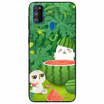 Ốp lưng dành cho Samsung M30s mẫu Hai Chú Mèo Ăn Dưa