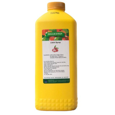 Siro Vải MauLin (MauLin Litchi Syrup) Chai 2.5Kg - Nguyên liêu pha chế trà sữa hương thơm hảo hạng