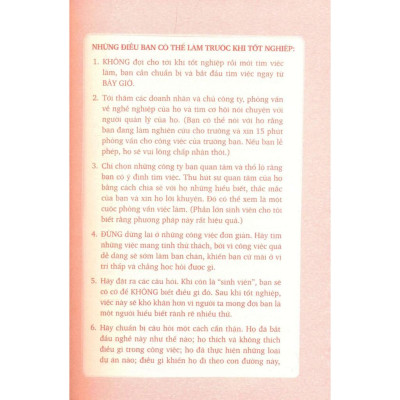 Sách Lời Khuyên Dành Cho Sinh Viên Việt Nam: Kết Nối - First News