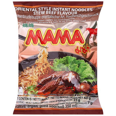 THÙNG 30 GÓI- MÌ MAMA HƯƠNG THỊT BÒ HẦM 60G