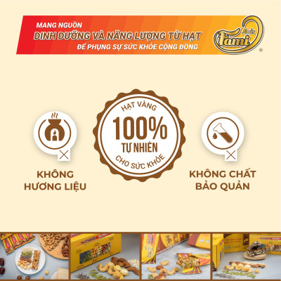 Thanh Hạt Dinh Dưỡng Vị Hạt Điều & Hạnh Nhân Faminuts - Thanh Ngũ Cốc Ăn Kiêng Giảm Cân