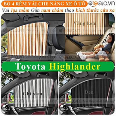 Rèm vải che chắn nắng xe ô tô dành cho Toyota Highlander Cao Cấp gắn nam châm keo 3M