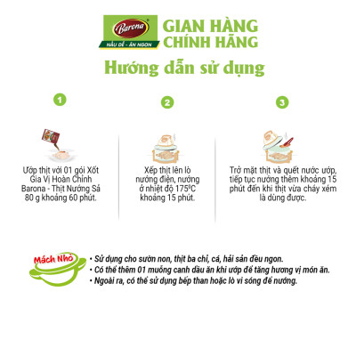 Xốt Gia Vị Hoàn Chỉnh BARONA - Thịt Nướng Sả 80g